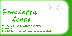 henrietta lencs business card